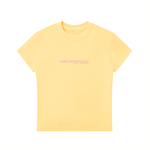 I Like Your Iguana Baby Tee - Yellow S -